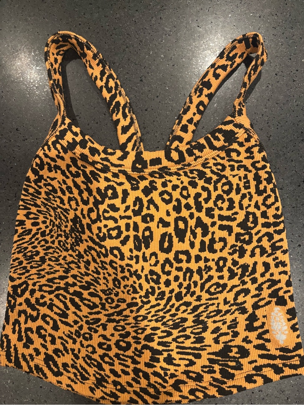 Free People Yellow and Black Leopard Knit Tank